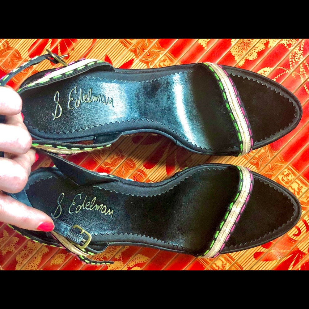 Sam Edelman Platform Button Silky Sandals 9M - Picture 5 of 15
